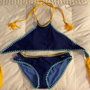 Jessica Simpson Reversible High Neck Bikini Set